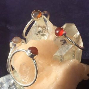 Sold!Carnelian Midi Rings Silver size 6 or 5 1/2